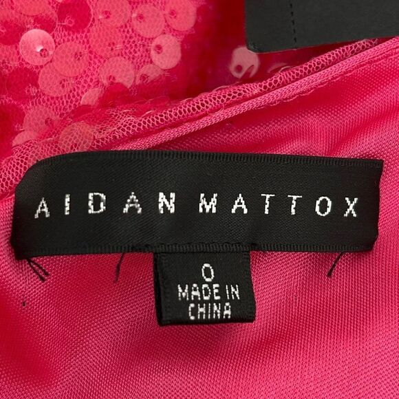 Aidan Mattox Pink Sequin Mini Dress NWT Size 0 - Picture 5 of 8